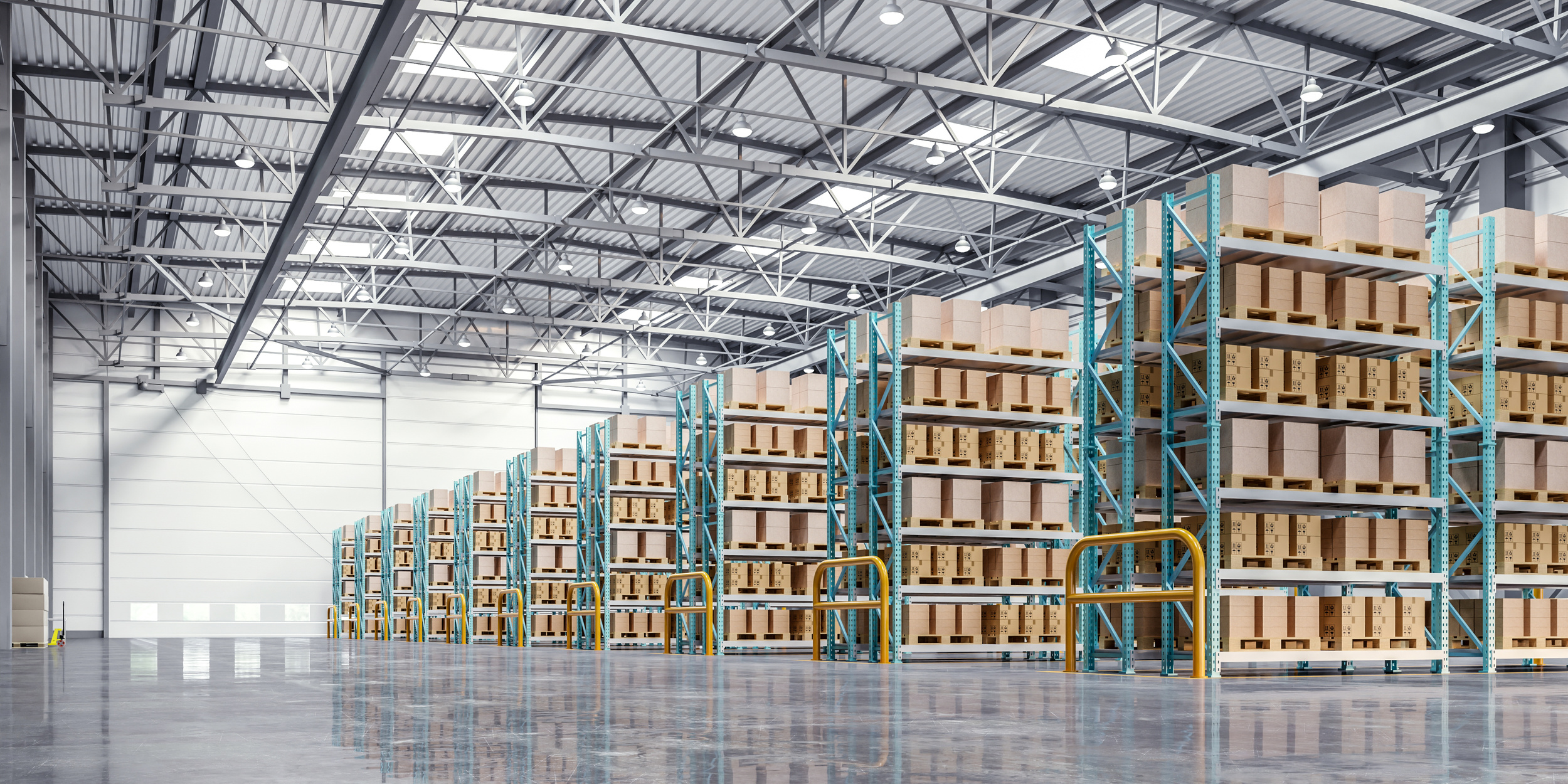 Empty warehouse in logistic center,Warehouse for storage and distribution centers.